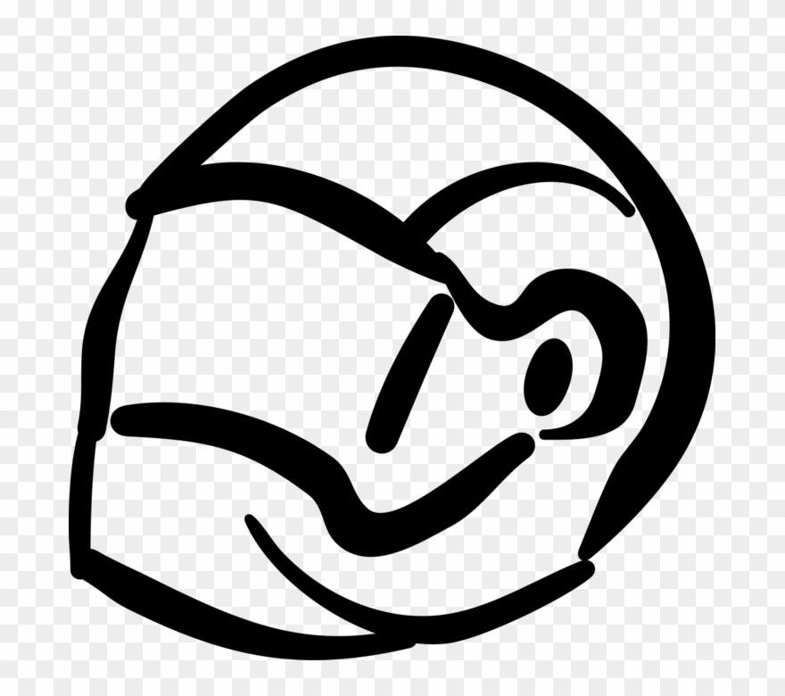 Vector Illustration Of Motorcycle Helmet Protective Clipart