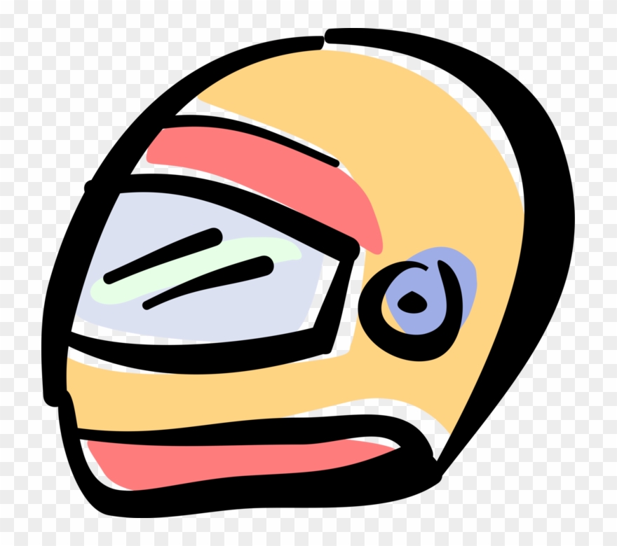 Vector Illustration Of Motorcycle Helmet Protective Clipart