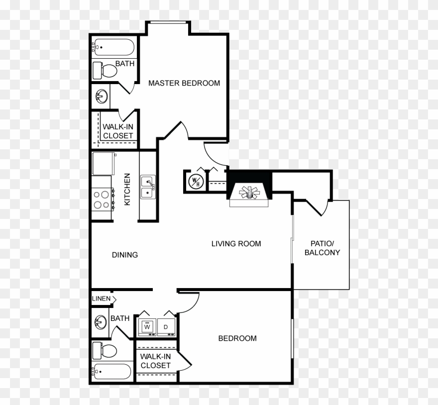 And Here's The Floor Plan With A Simple Furniture Layout Clipart