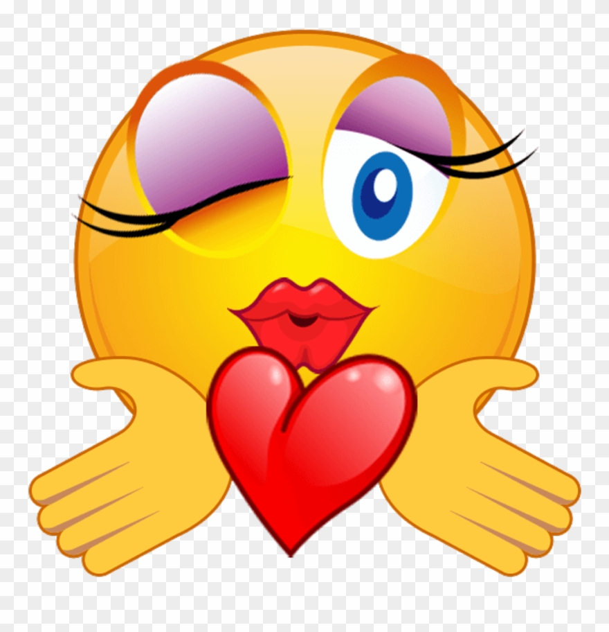 Mq Yellow Head Heart Flirt Emoji Emojis Clipart