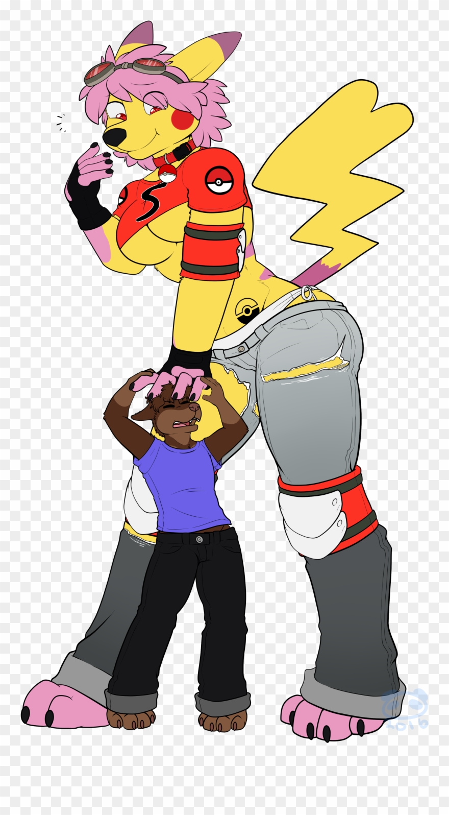 Pink And Her Shrinking Trainer Clipart