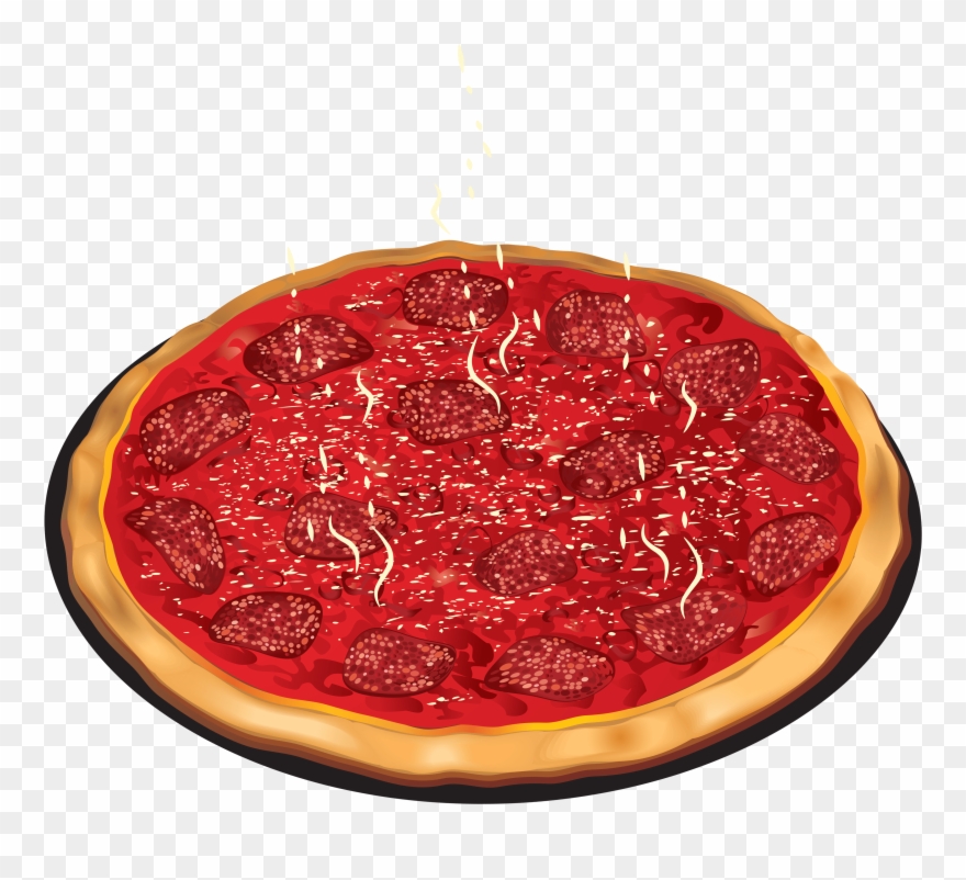 Download Pizza With Tomato And Salami Clipart Png Photo Transparent Png
