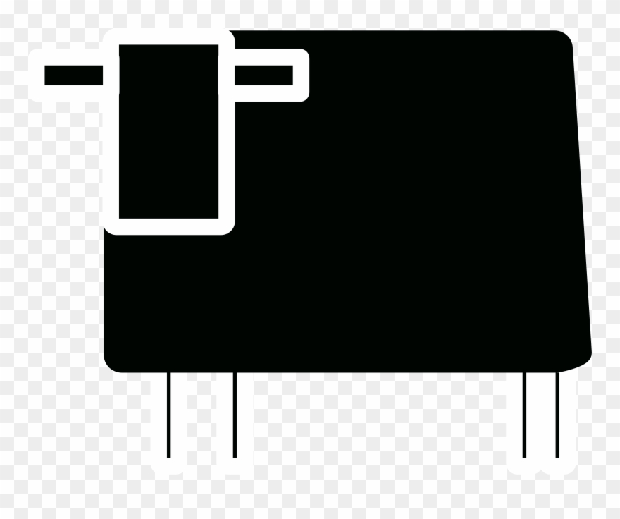 Black Square Cow Vector Clipart Image - Png Download