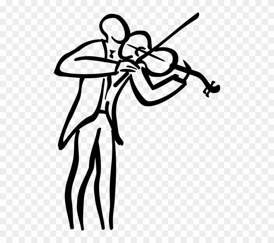 Vector Illustration Of Violinist Musician Plays Violin Clipart