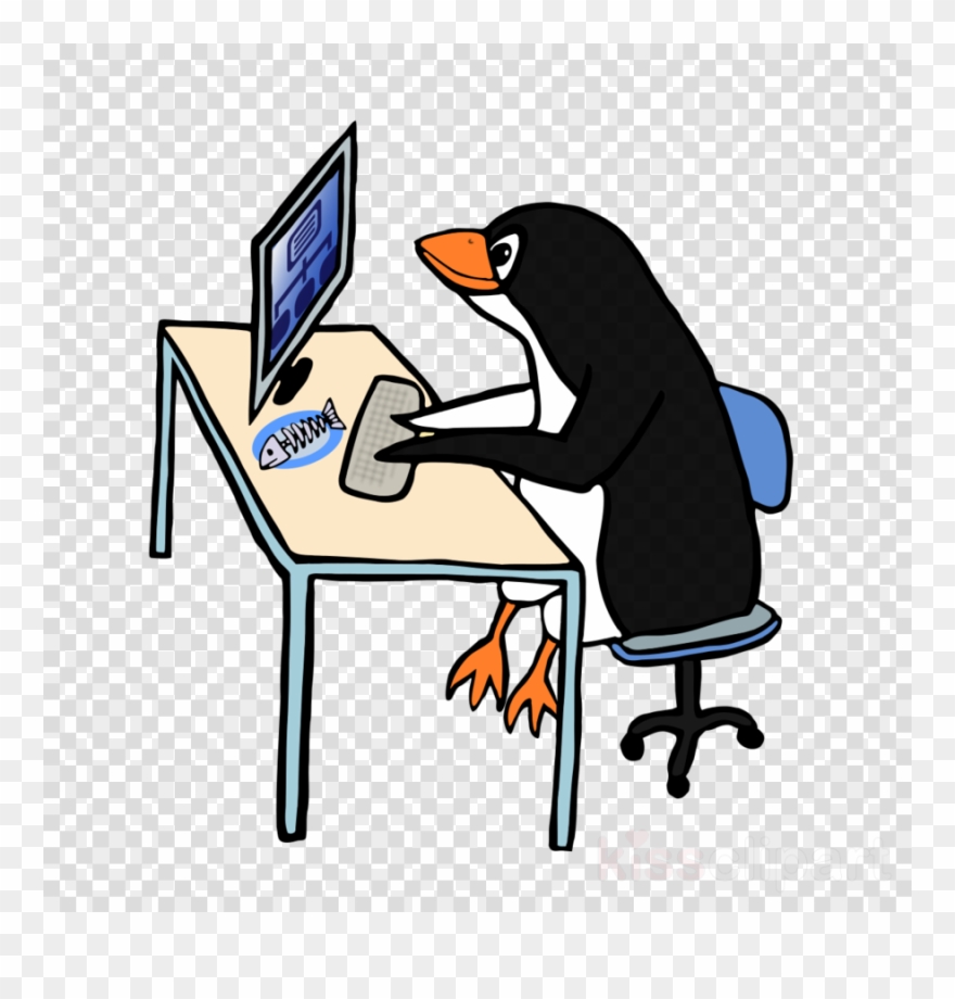 Penguin At Computer Clipart Penguin Tux Clip Art - Png Download