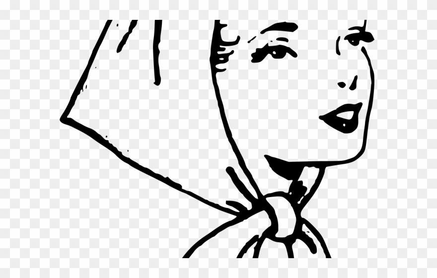 Scarf Clipart Black And White - Png Download