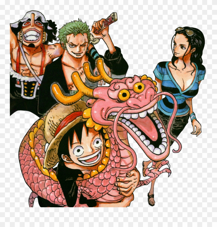 Luffy, Momo, Usopp, Zoro & Robin From Chapter 693 Color Clipart