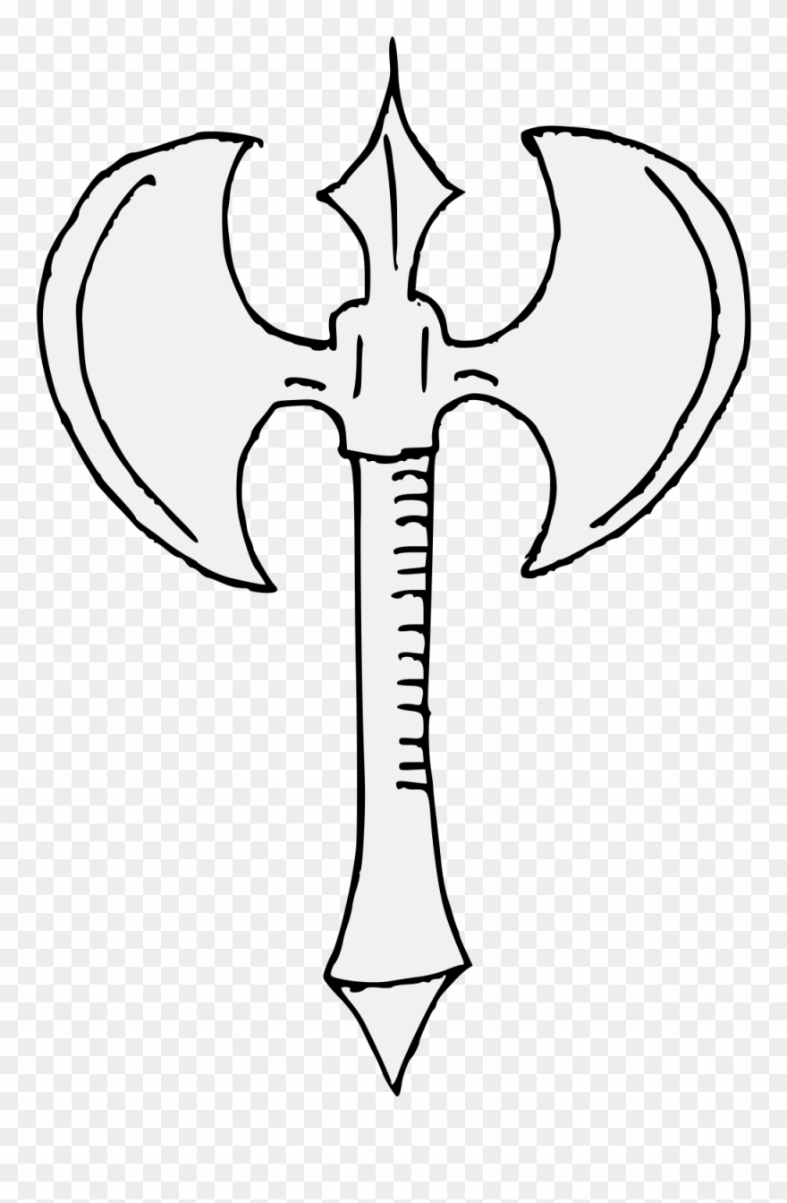 Banner Freeuse Download Axe Traceable Heraldic Art Clipart