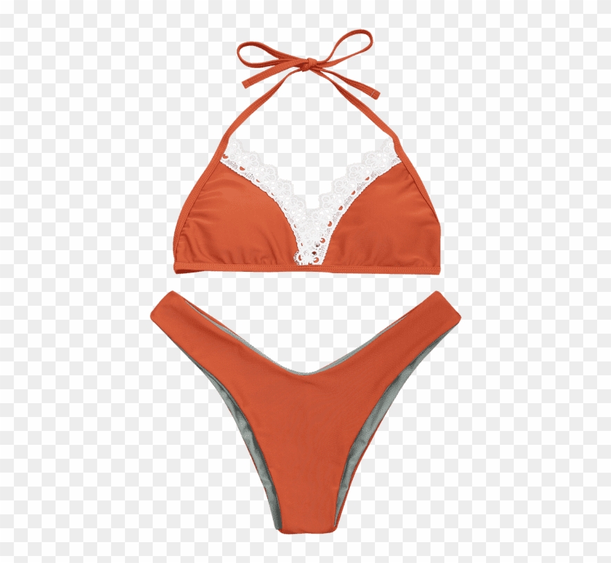 Laced Halter High Cut Bikini Set Jacinth Bikinis S Clipart