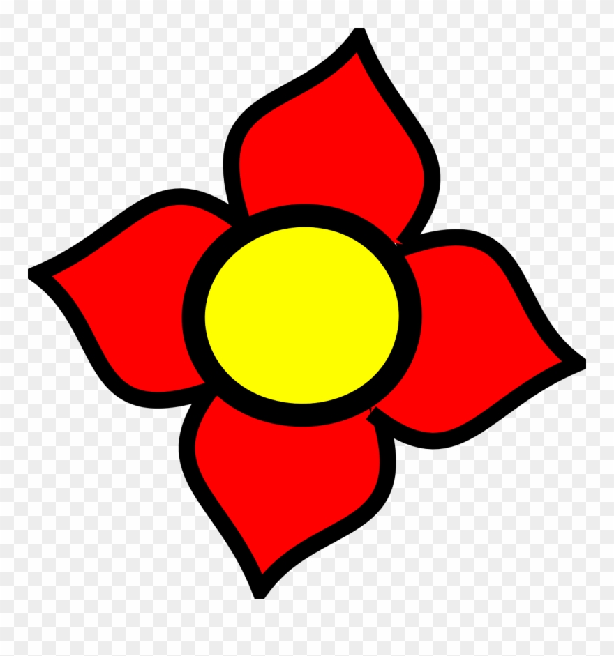 Red Yellow Flower Plant Pretty Png Image Clipart