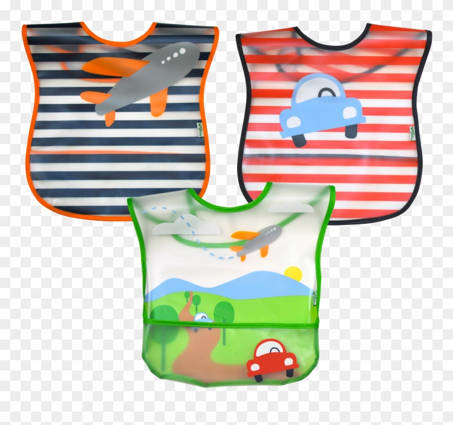 Wipe-off Bib 3pk Transportation Clipart