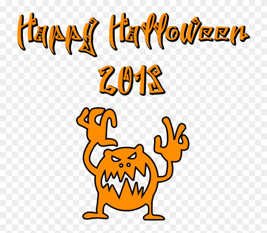 Happy Halloween 2018 Scary Font Monster Clipart