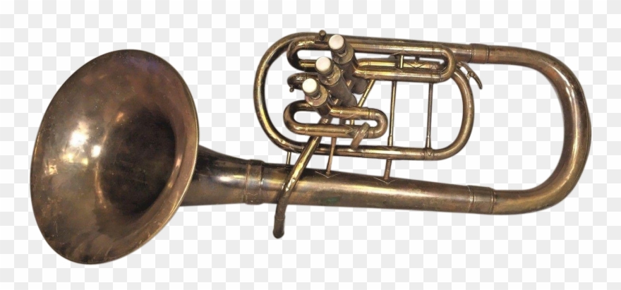 Vintage 3 Valve Pan American Euphonium Baritone Elkhart Clipart