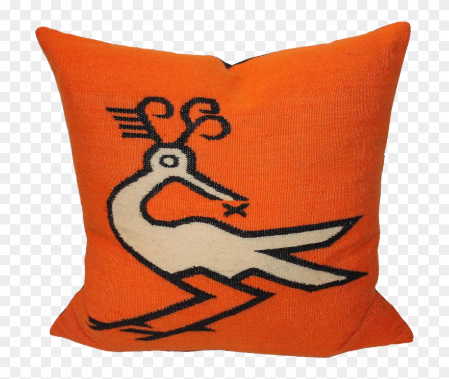 Wild Mexican Road Runner Weaving Pillow On Decaso Clipart