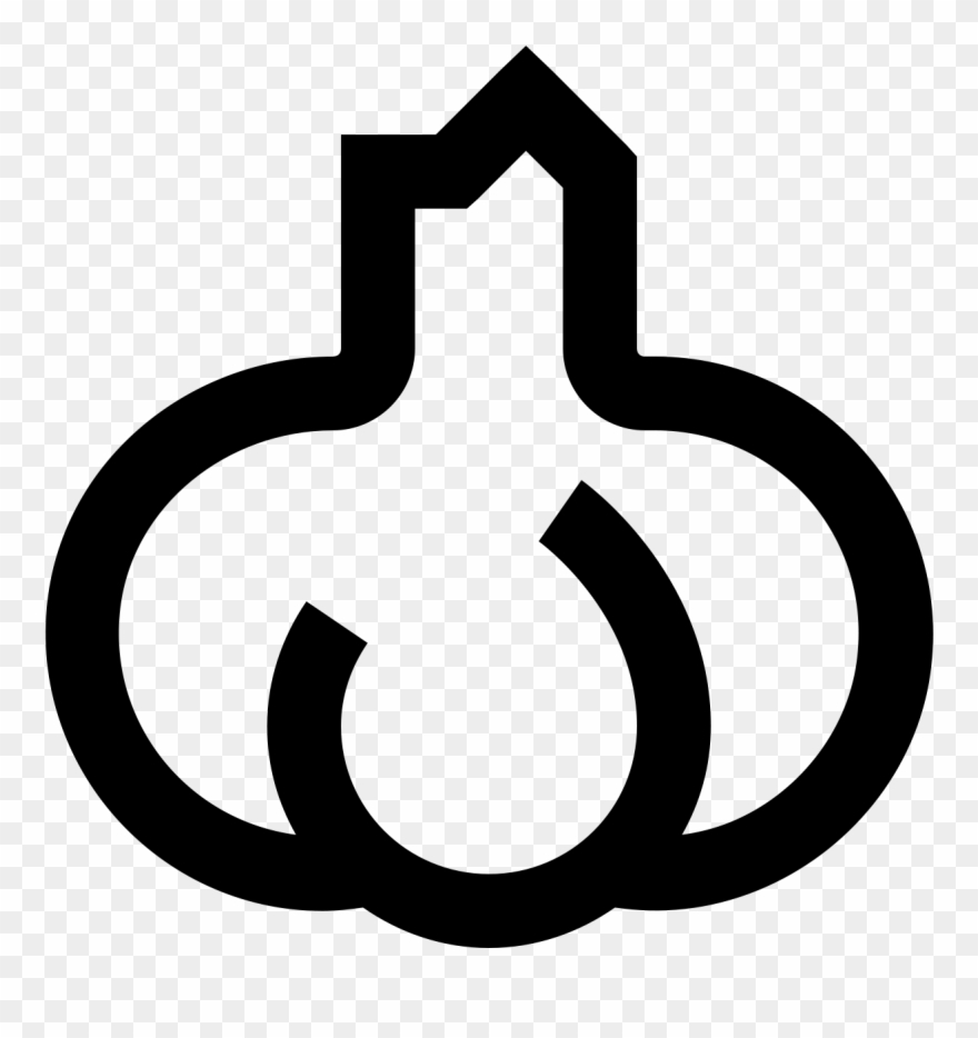 The Icon Is A Simple Depiction Of A Head Of Garlic Clipart