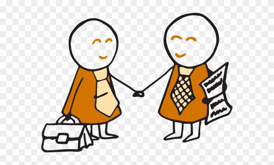 Two Business People Shaking Hands Clipart