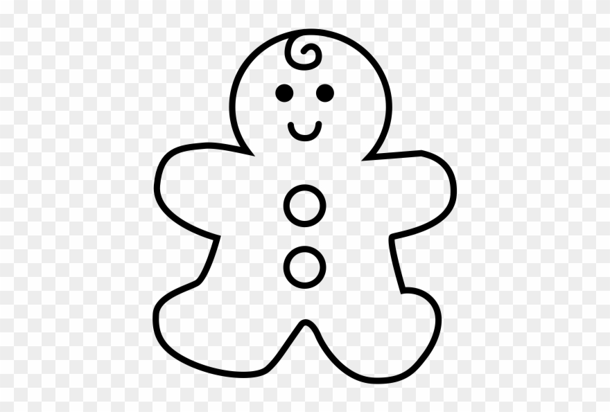 Gingerbread Man Rubber Stamp Clipart