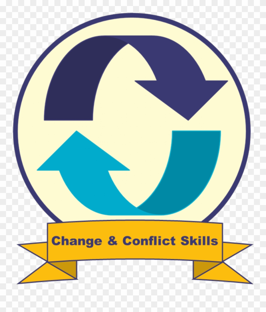 Graphic Of Change And Conflict Skills Badge Clipart