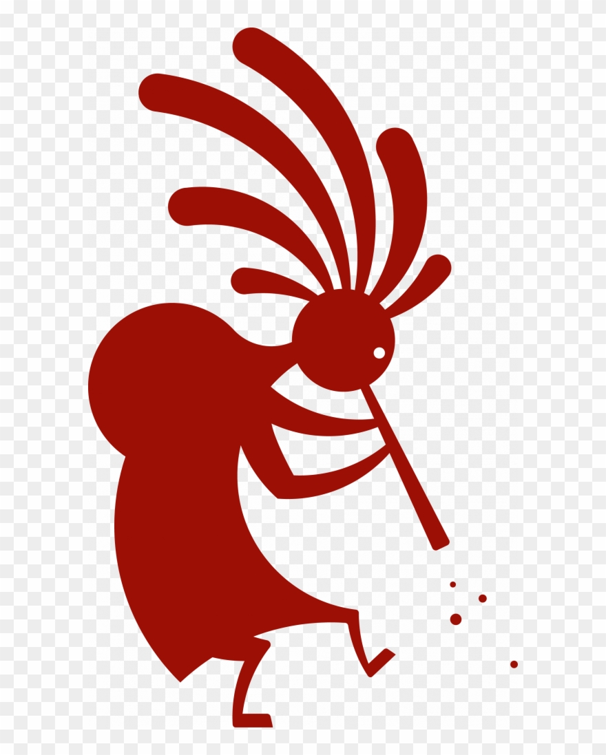 Kokopelli Mascotte Rouge Rvb Clipart