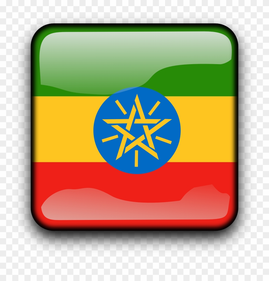 Ethiopia, Flag, Country, Nationality, Square, Button Clipart