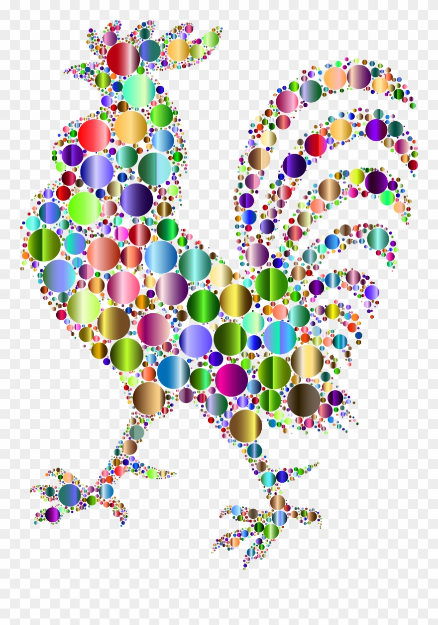 Prismatic Rooster Circles 5 By Gdj Clipart