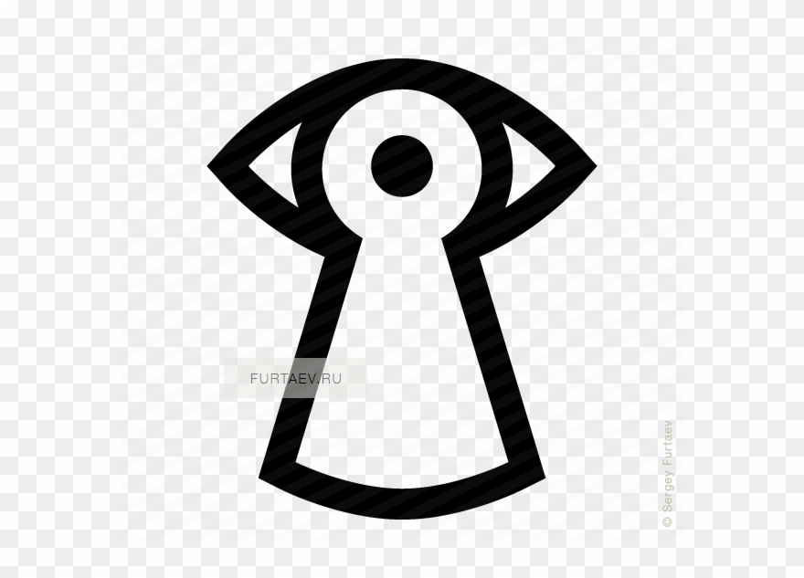 Vector Icon Of Eye Looking Through Keyhole Clipart