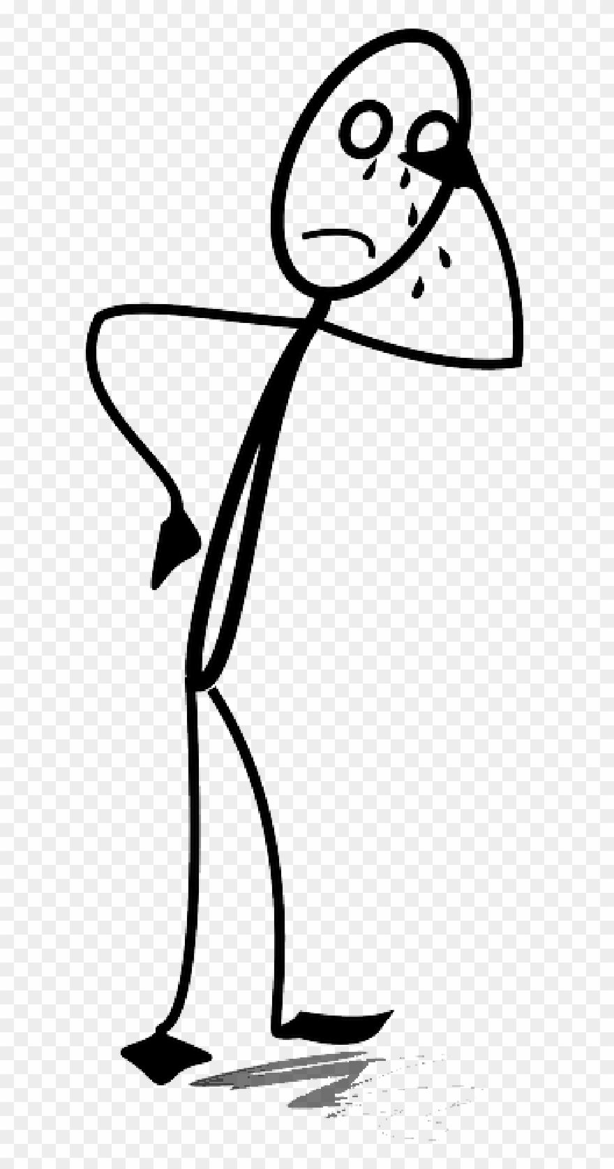 Sad Stick Figure Clip Art N6 - Png Download
