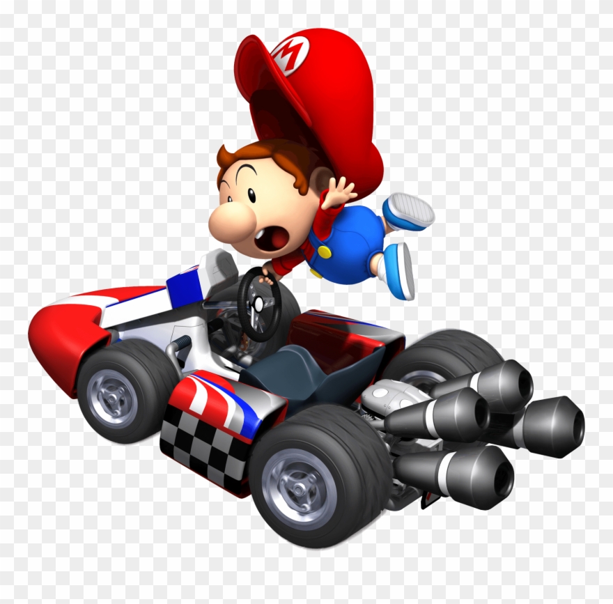 Baby Mario Driving Kart Clipart