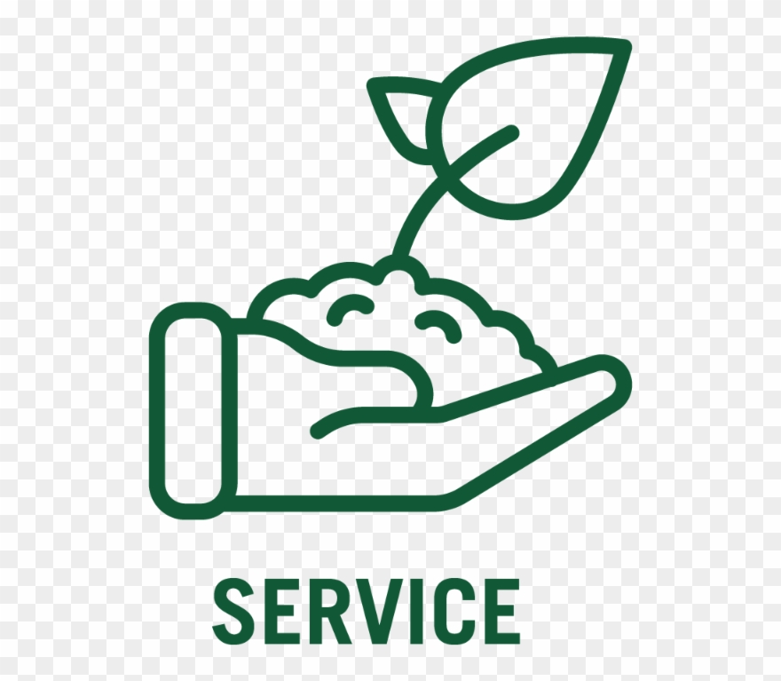 Service And Hand With Plant Icon Clipart