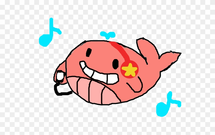 Tiny Floating Whale, With Mp3 Player By Goinallwomp Clipart