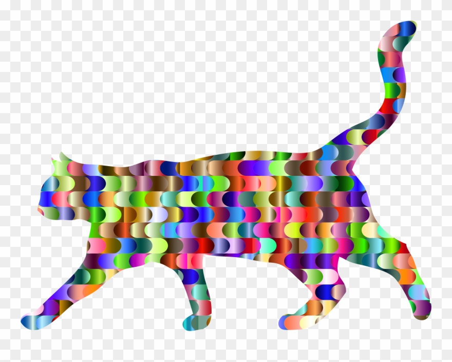 Interlocking Waves Cat Clipart