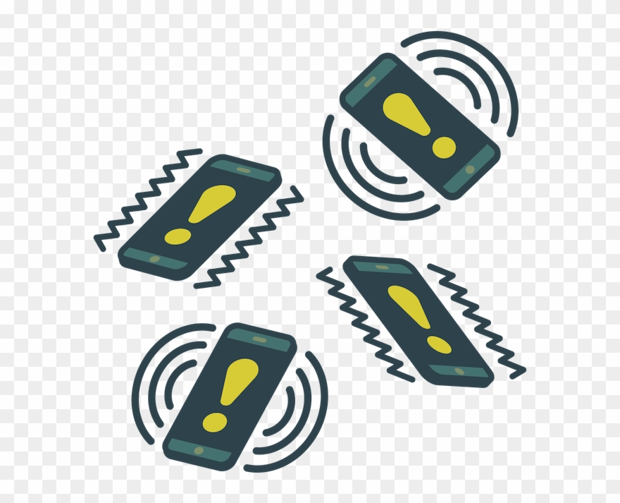 Irritated Person Surrounded By Vibrating And Beeping Clipart