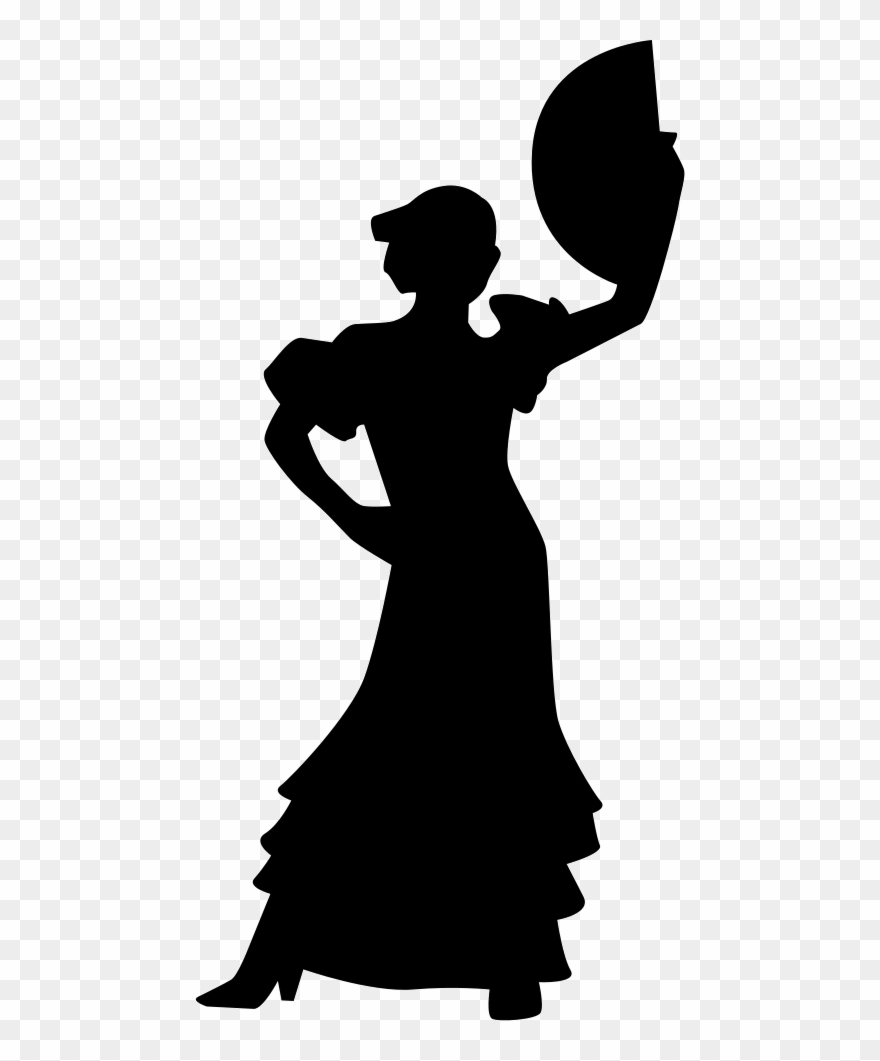 Flamenco Woman Female Silhouette Dancing Icon Free Clipart