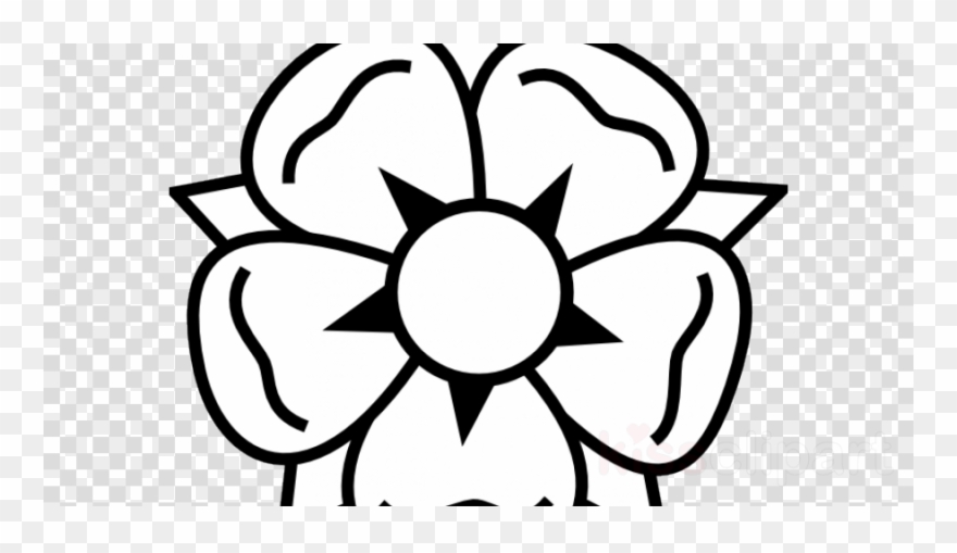 Simple Tudor Rose Clipart Tudor Rose Drawing Coloring - Png Download