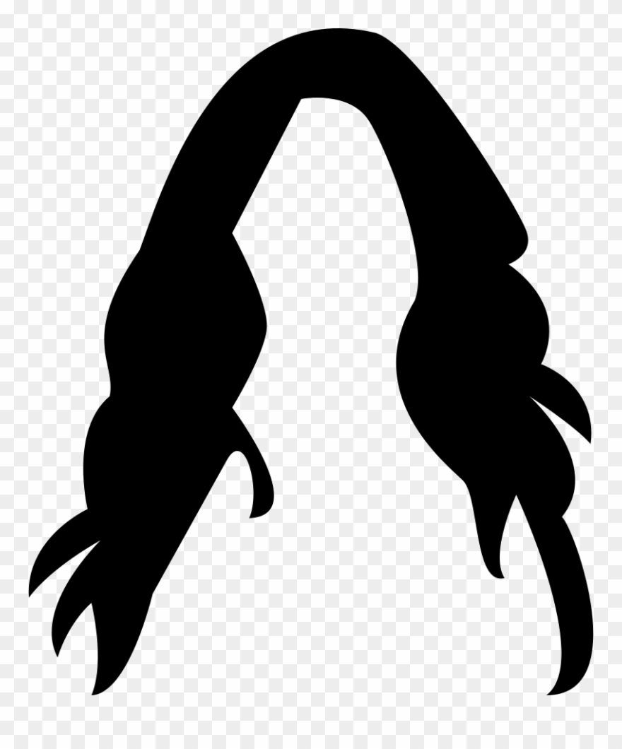 Female Long Dark Hair Wig Comments Clipart