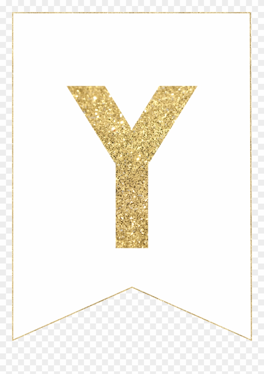Y Gold Alphabet Banner Letter Clipart