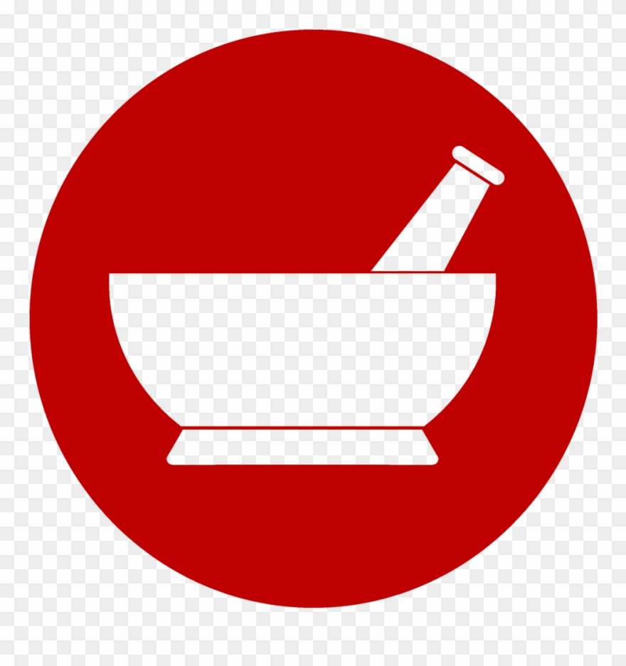 Red Circle Mortar And Pestle Merchandise Clipart