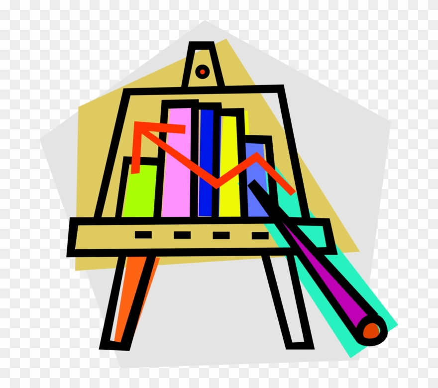 Vector Illustration Of Boardroom Flip Chart Presentation Clipart