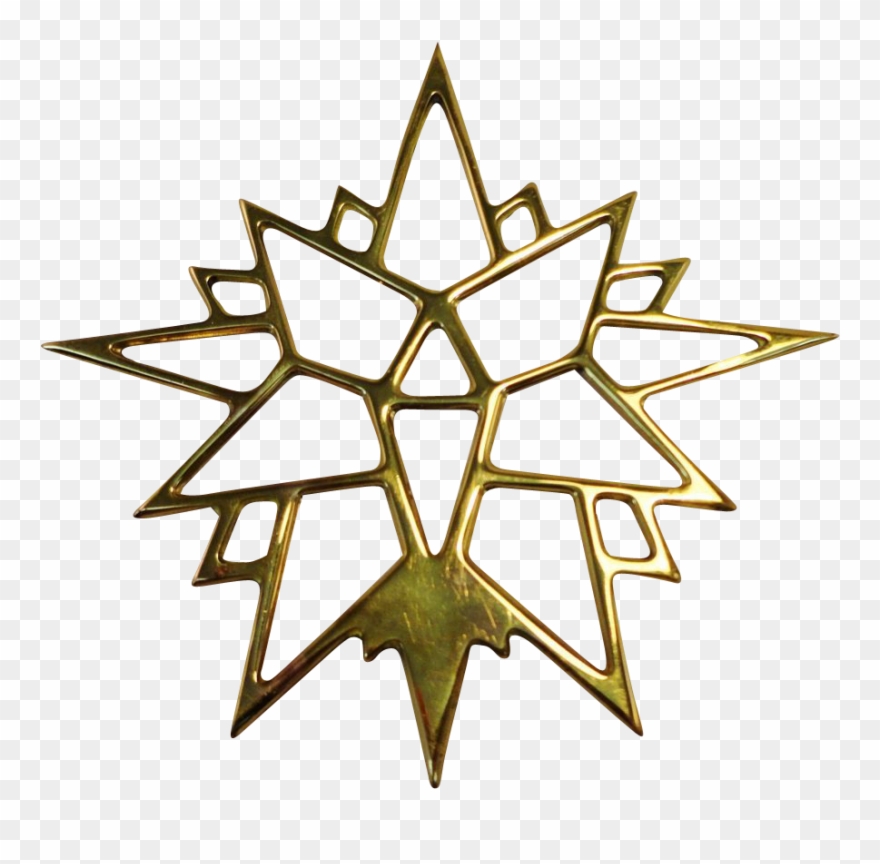 Virginia Metal Crafters Brass Moravian Star Ornament Clipart
