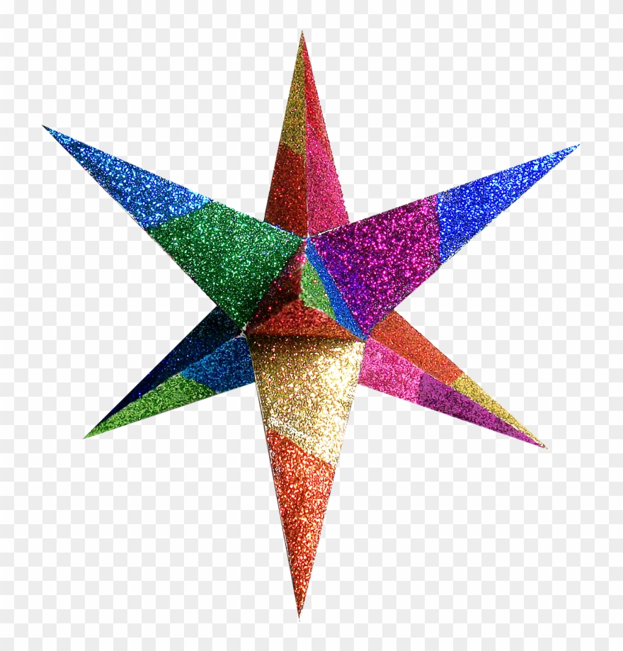 6 Point Paper North Star Clipart