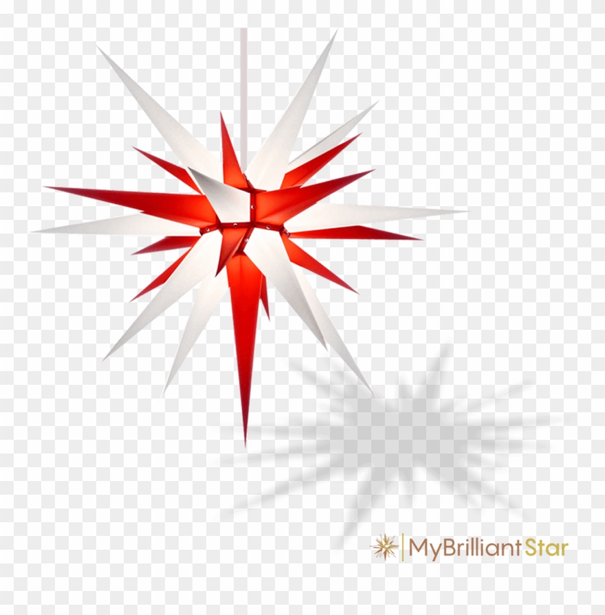 Original Herrnhut Paper Star, White / Red, ~ 80 Cm Clipart