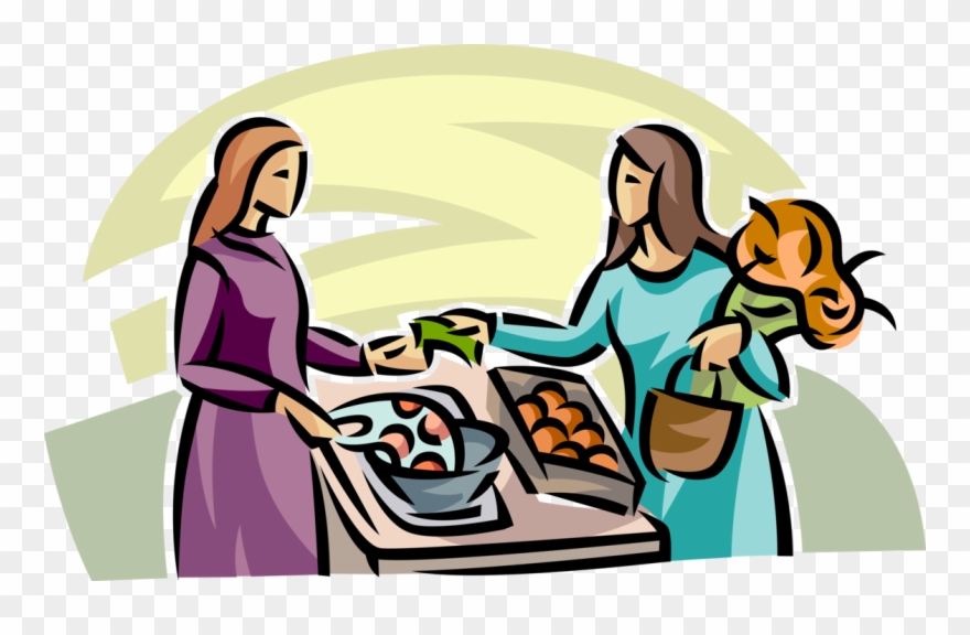 Customer Buys Produce Fruit Vector Image Illustration Clipart