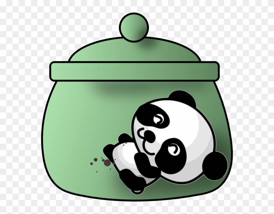 A Cookie Jar With A Happy Panda Clipart