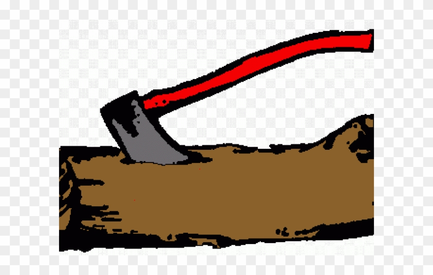 Axe Clipart Wooden Log - Png Download