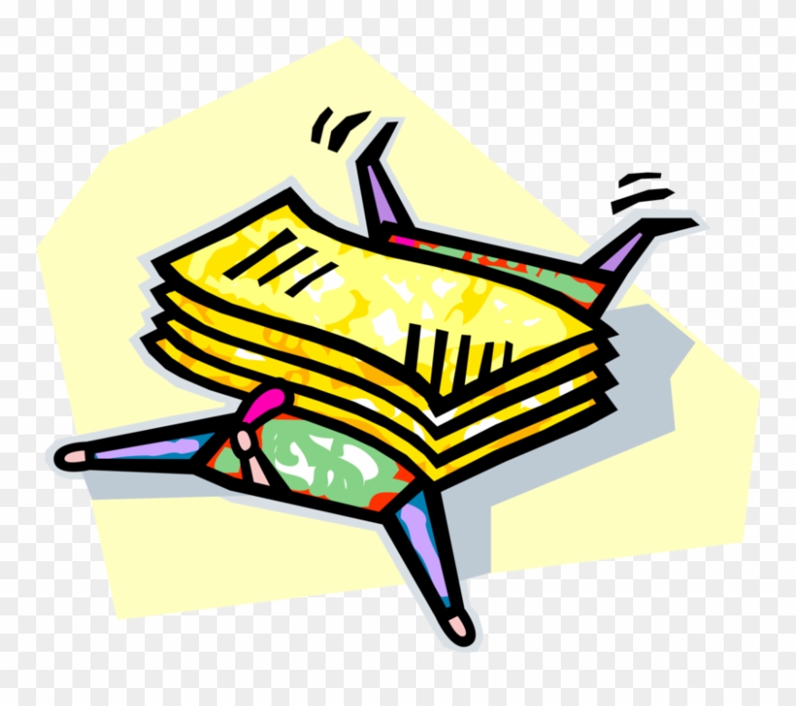 Vector Illustration Of Office Worker Crushed Under Clipart