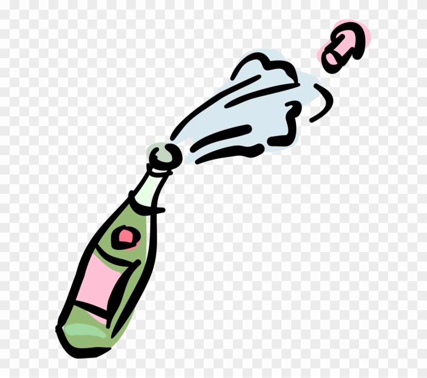 Vector Illustration Of Champagne Carbonated Sparkling Clipart
