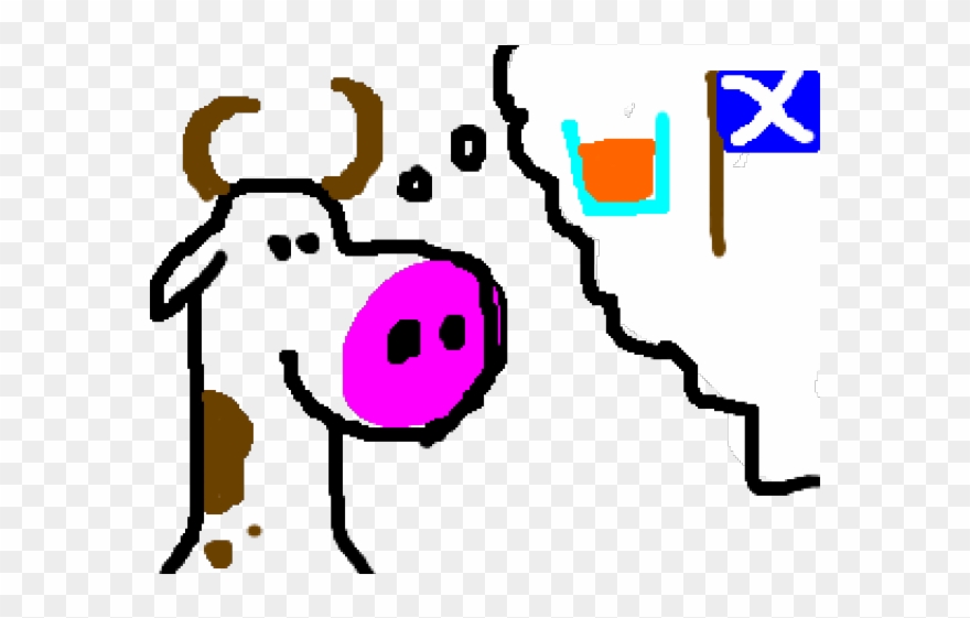 Drawn Cow Crudely Clipart