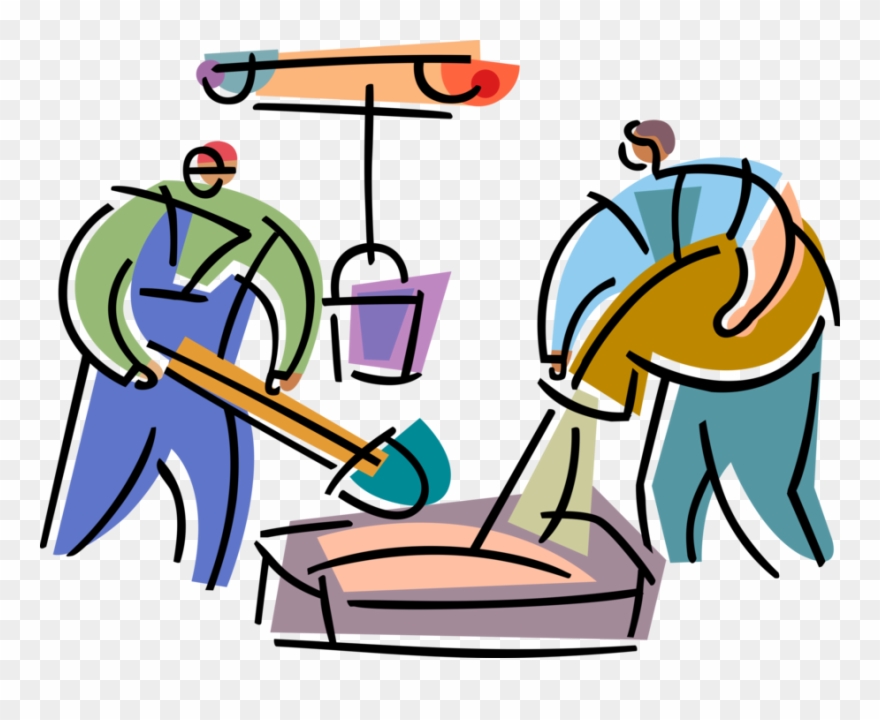 Vector Illustration Of Tradesmen Construction Workers Clipart