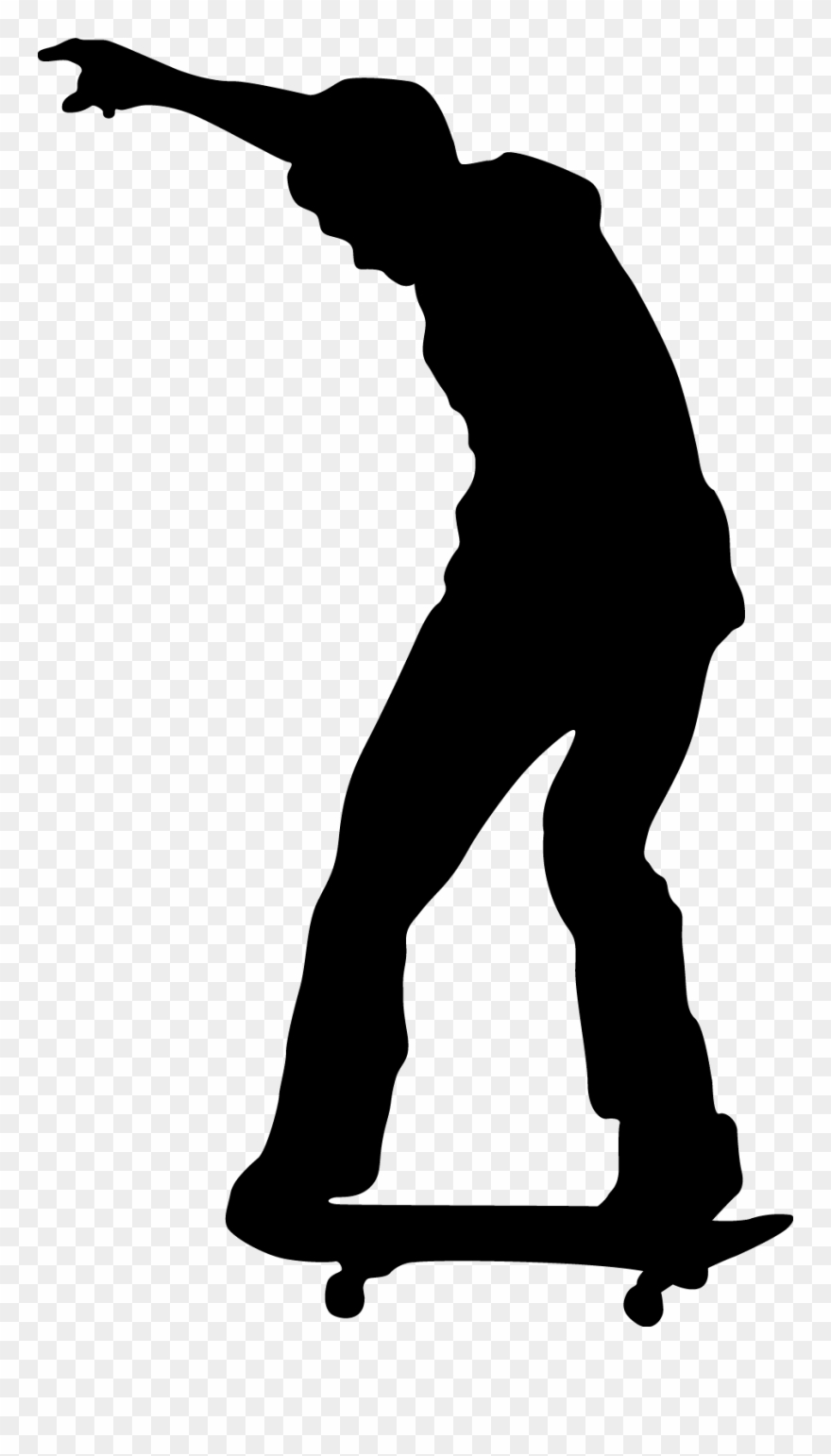 Skateboard Silhouette Clipart - Png Download