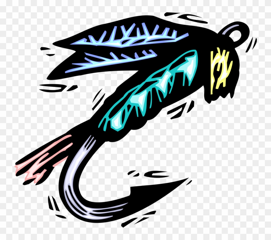 Vector Illustration Of Sport Fisherman Angler's Fish Clipart